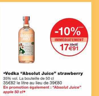 vodka "absolut juice" strawberry