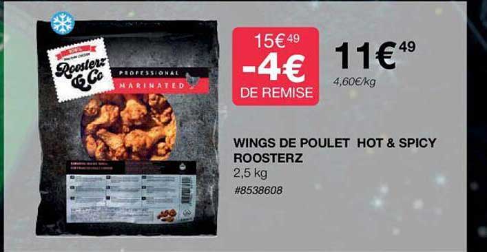 wings de poulet hot & spicy roosterz