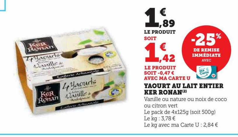 yaourt au lait entier ker ronan