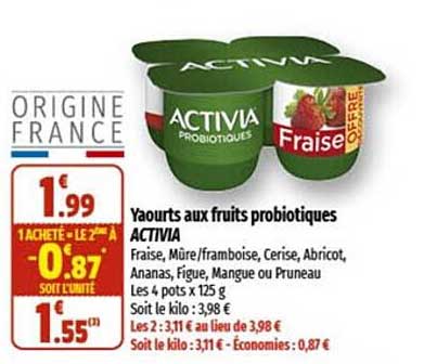 Yaourts Aux Fruits Probiotiques Activia