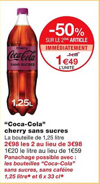"coca-cola" cherry sans sucres