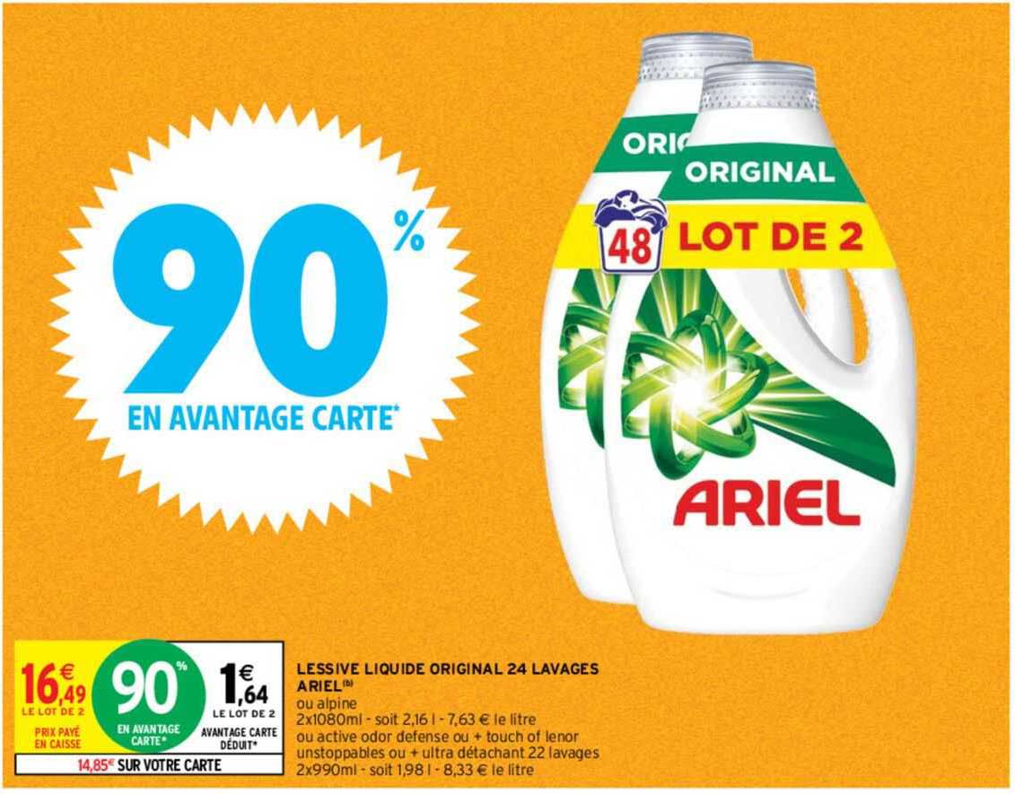 lessive liquide original 24 lavages ariel