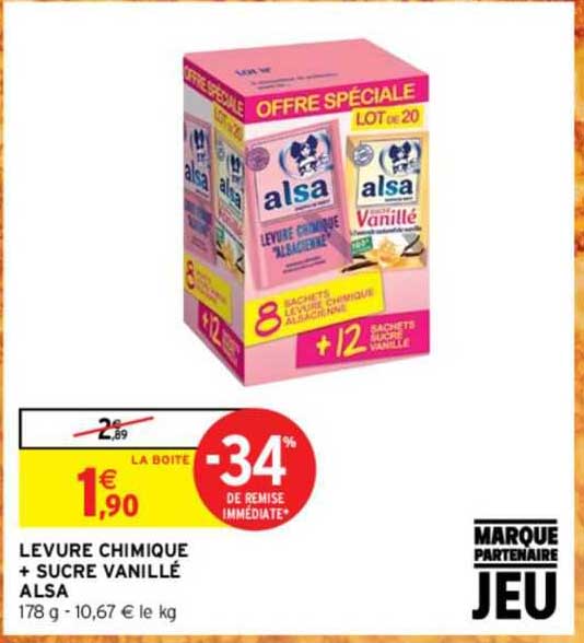 levure chimique + sucre vanillé alsa