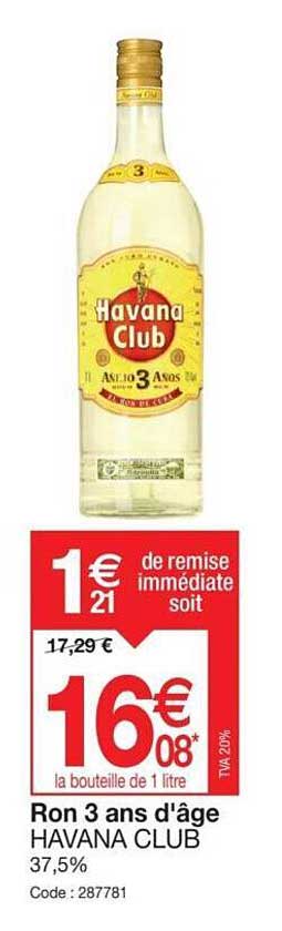 ron 3 ans d'âge havana club