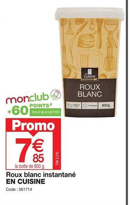 roux blanc instantané en cuisine