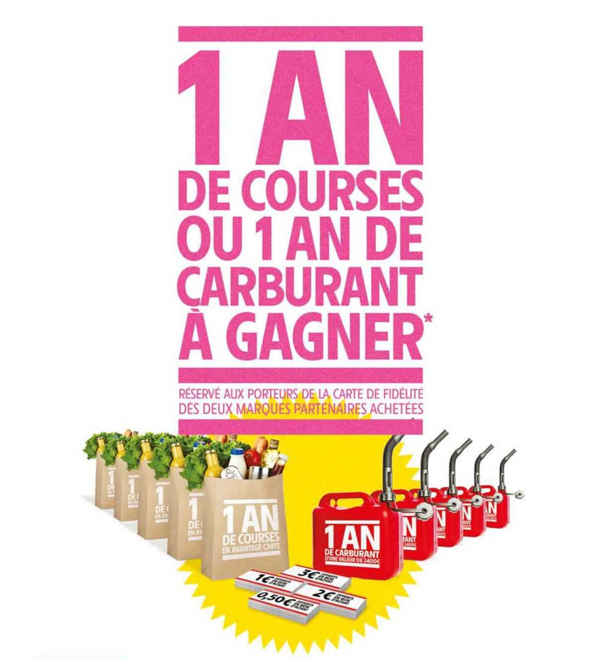 1 an de courses ou 1 an de carburant à gagner