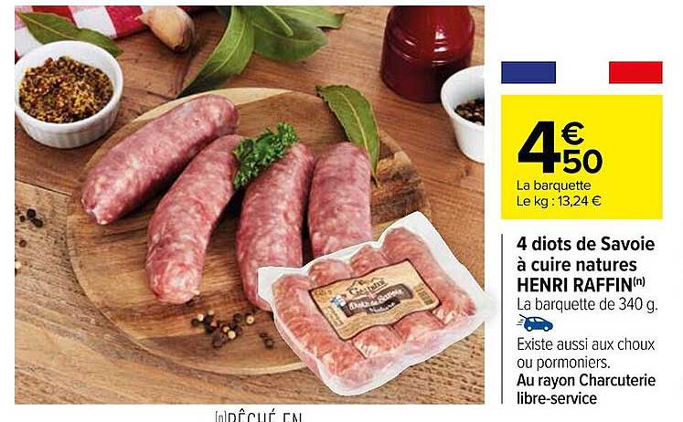 4 diots de savoie à cuire natures henri raffin