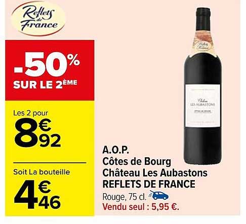 a.o.p. côtes de bourg château les aubastons reflets de france