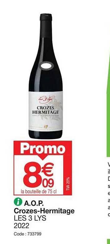 a.o.p. crozes-hermitage les 3 lys 2022