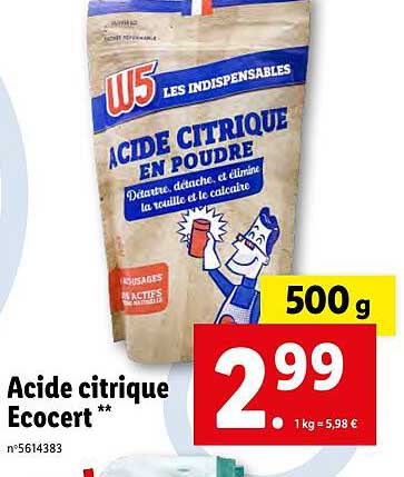 acide citrique ecocert