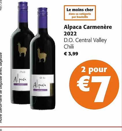 alpaca carmenère 2022 d.o. central valley chili