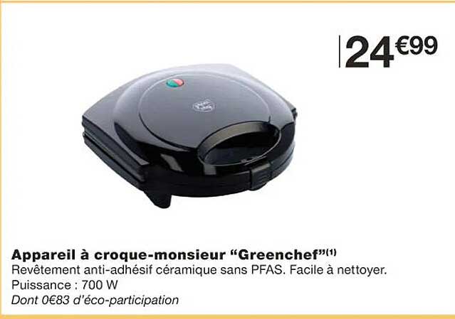 appareil à croque-monsieur "greenchef"