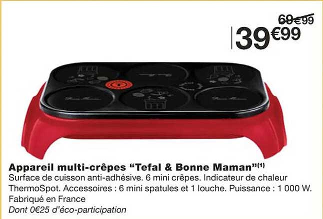 appareil multi-crêpes "tefal & bonne maman"