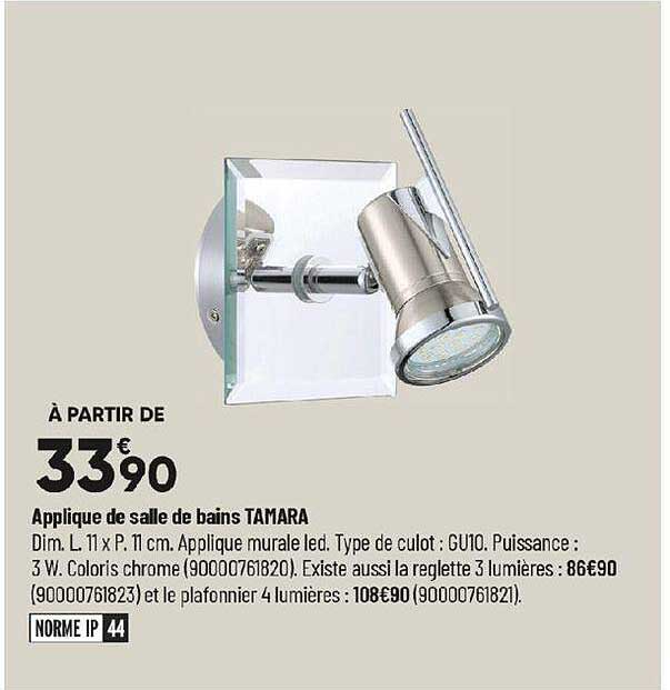 applique de salle de bains tamara