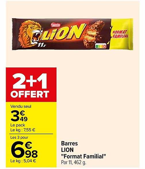 Barres Lion "format Familial"