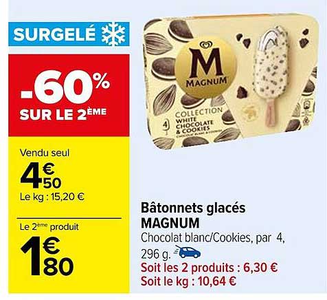 Bâtonnets Glacés Magnum