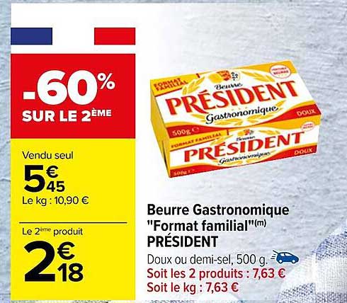 beurre gastronomique "format familial" président