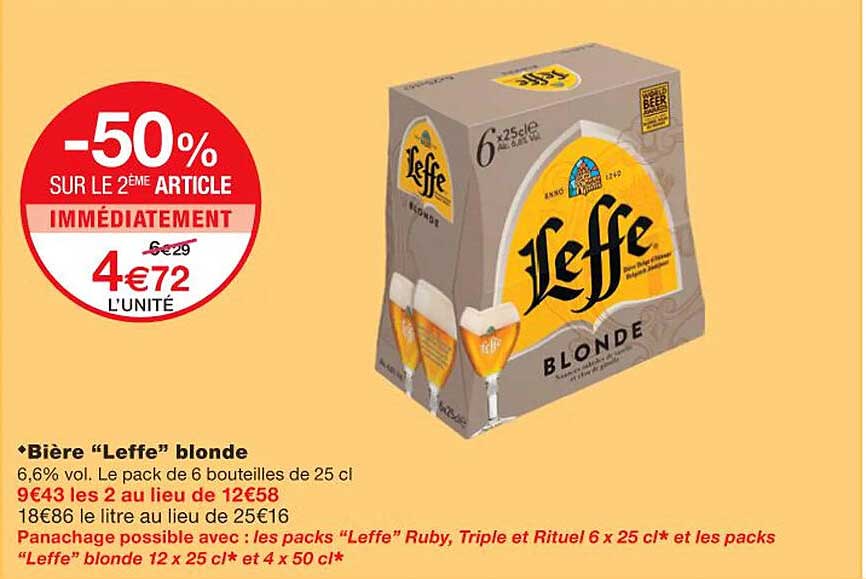 Bière "leffe" Blonde