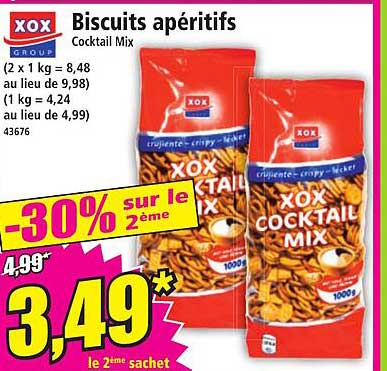 biscuits apéritifs cocktail mix xox group