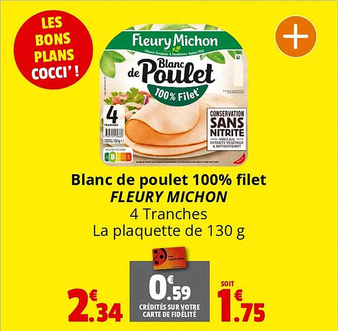 blanc de poulet 100% filet fleury michon