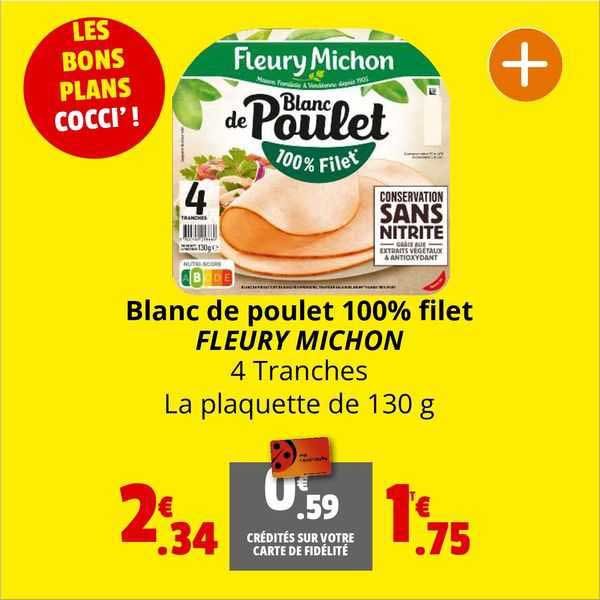 blanc de poulet 100% filet fleury michon