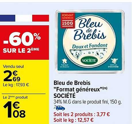 bleu de brebis "format généreux" société