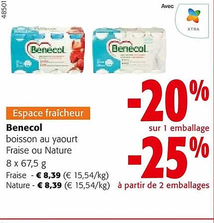 Boisson Au Yaourt Fraise Ou Nature Benecol