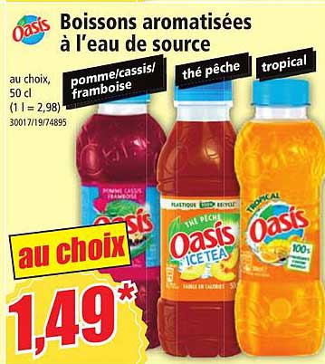 boissons aromatisées à l'eau de source oasis