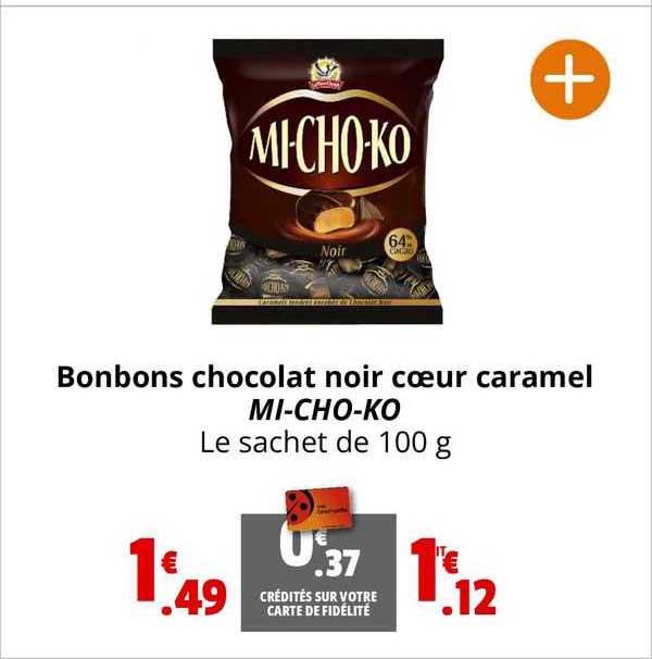 bonbons chocolat noir cœur caramel mi-cho-ko