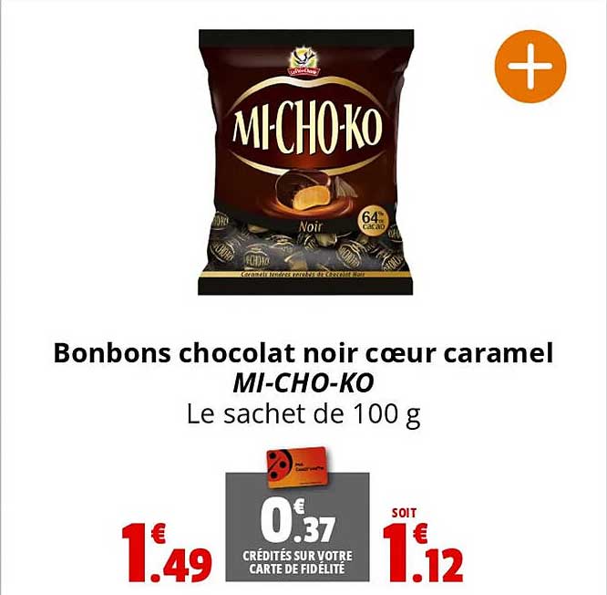 bonbons chocolat noir cœur caramel mi-cho-ko