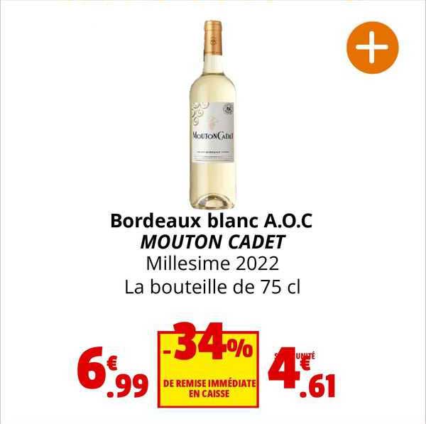 bordeaux blanc a.o.c mouton cadet
