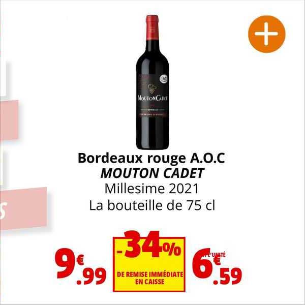 bordeaux rouge a.o.c. mouton cadet