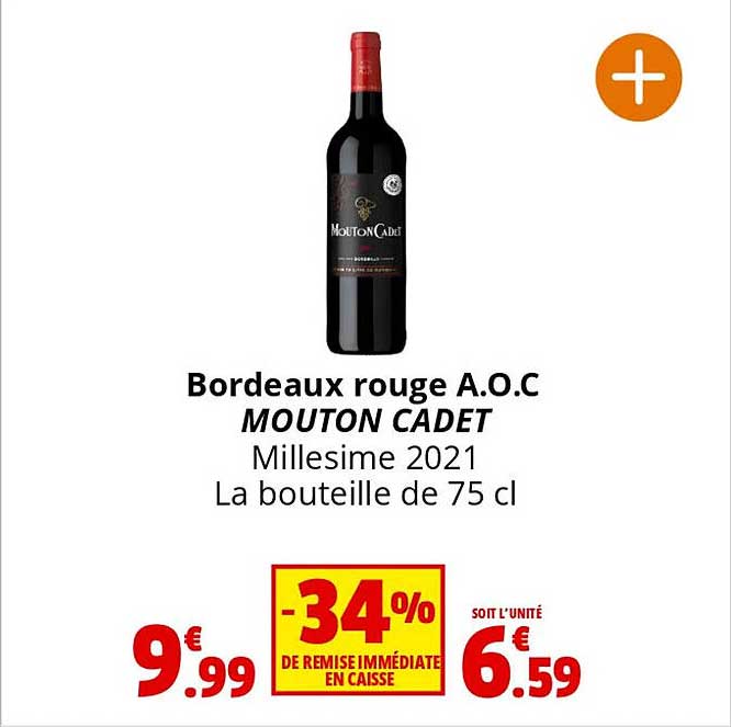 bordeaux rouge a.o.c. mouton cadet