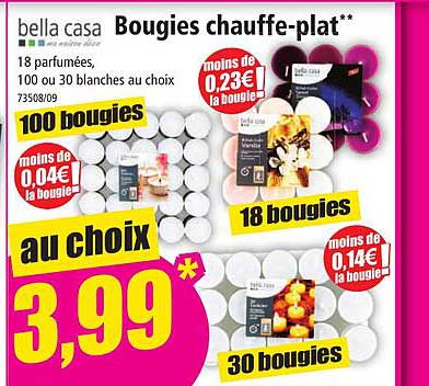 bougies chauffe-plat bella casa