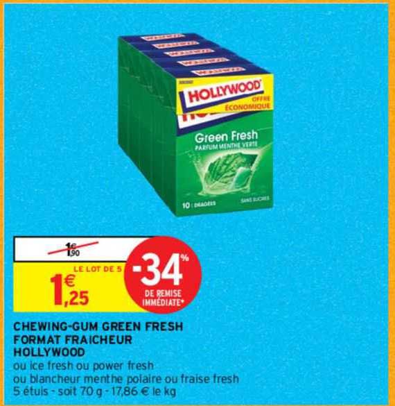 chewing-gum green fresh format fraîcheur hollywood