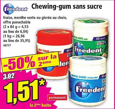 Chewing-gum Sans Sucre Freedent