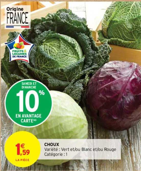 choux vert et/ou blanc et/ou rouge