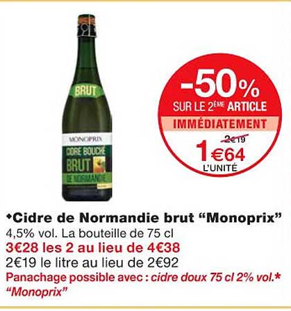 Cidre De Normandie Brut "monoprix"