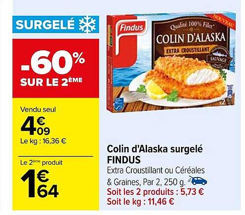 Colin D'alaska Surgelé Findus