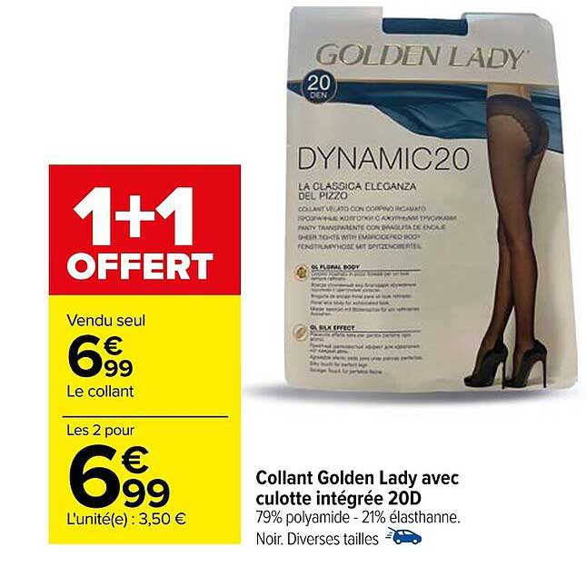collant golden lady avec culotte intégrée 20d