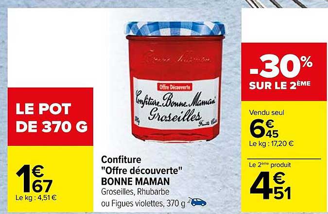 confiture "offre découverte" bonne maman