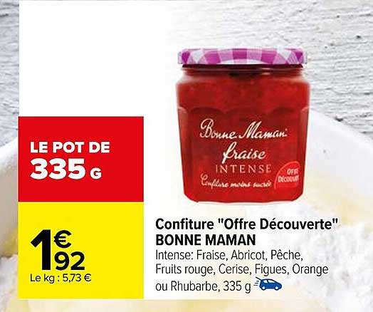confiture "offre découverte" bonne maman