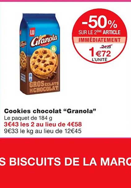 Cookies Chocolat "granola"