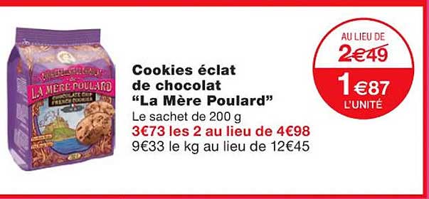 cookies éclat de chocolate "la mère poulard"