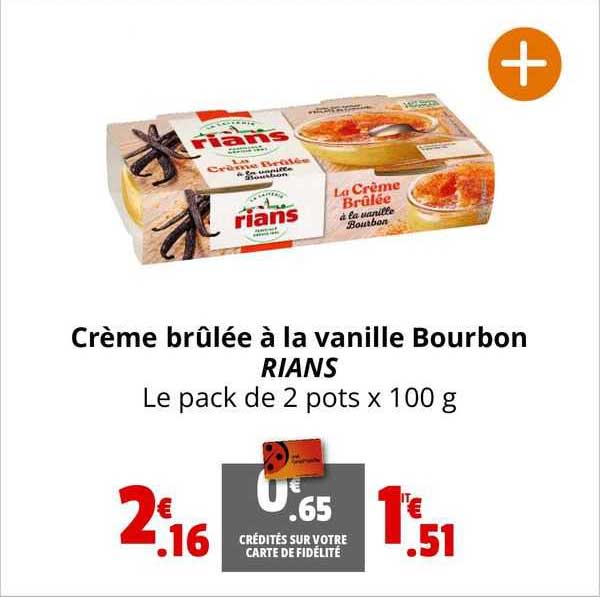 crème brûlée à la vanille bourbon rians