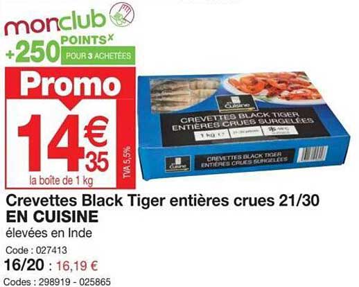 crevettes black tiger entières crues 21/30 en cuisine | 16/20