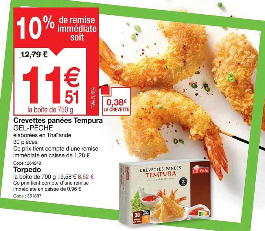 crevettes panées tempura gel-pêche | torpedo