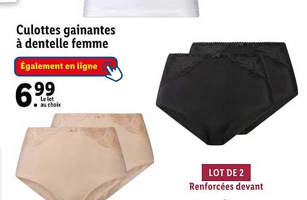 Culottes Gainantes à Dentelle Femme