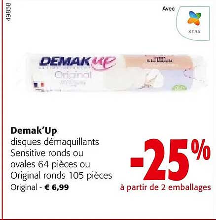 Disques Démaquillants Sensitive Ronds Ou Ovales 64 Pièces Ou Original Ronds 105 Pièces Demak'up