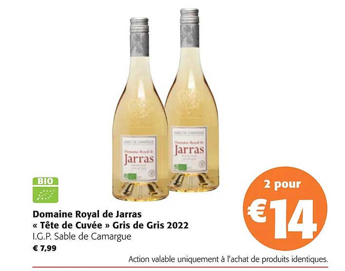 domaine royal de jarras «tête de cuvée» gris de gris 2022